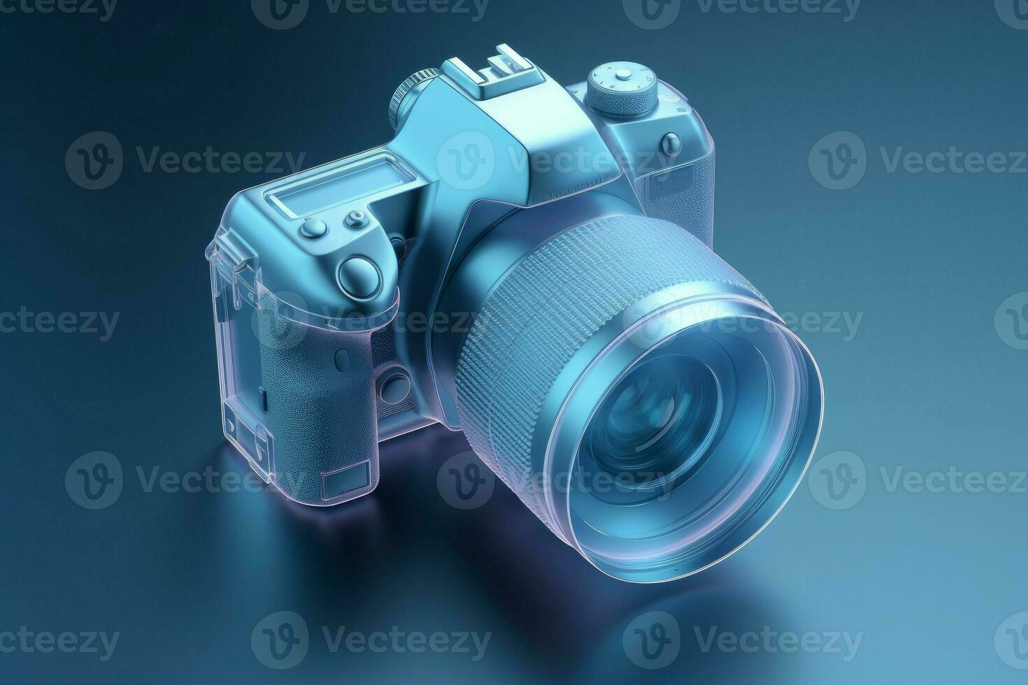 Camera icon blue. Generate Ai photo