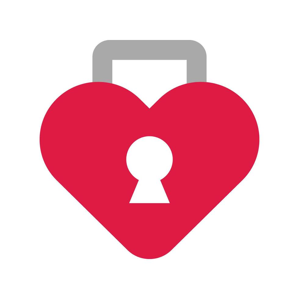 Heart-shaped padlock icon. Security. Vector. vector
