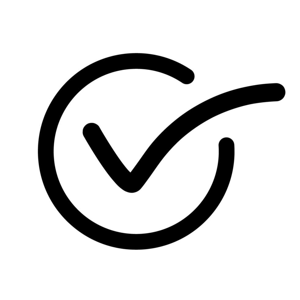 Check mark symbol. Approval or agreement. Authentication signature. Vector. vector