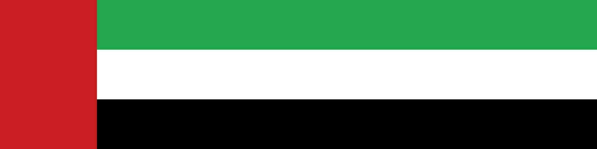 Horizontal United Arab Emirates flag. UAE flag. Vector. vector