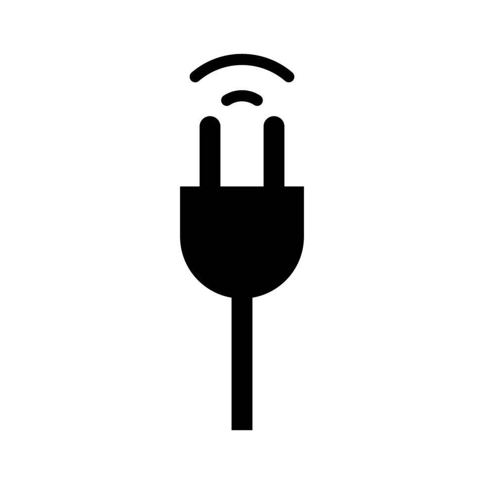 Electrical outlet and radio wave silhouette icon. Vector. vector