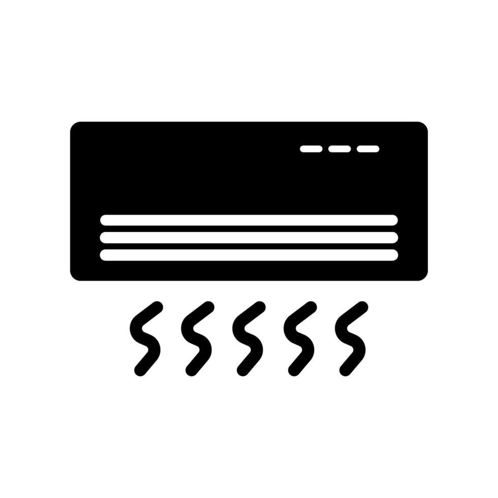 Air conditioner and wind silhouette icon. AC icon. Vector. vector