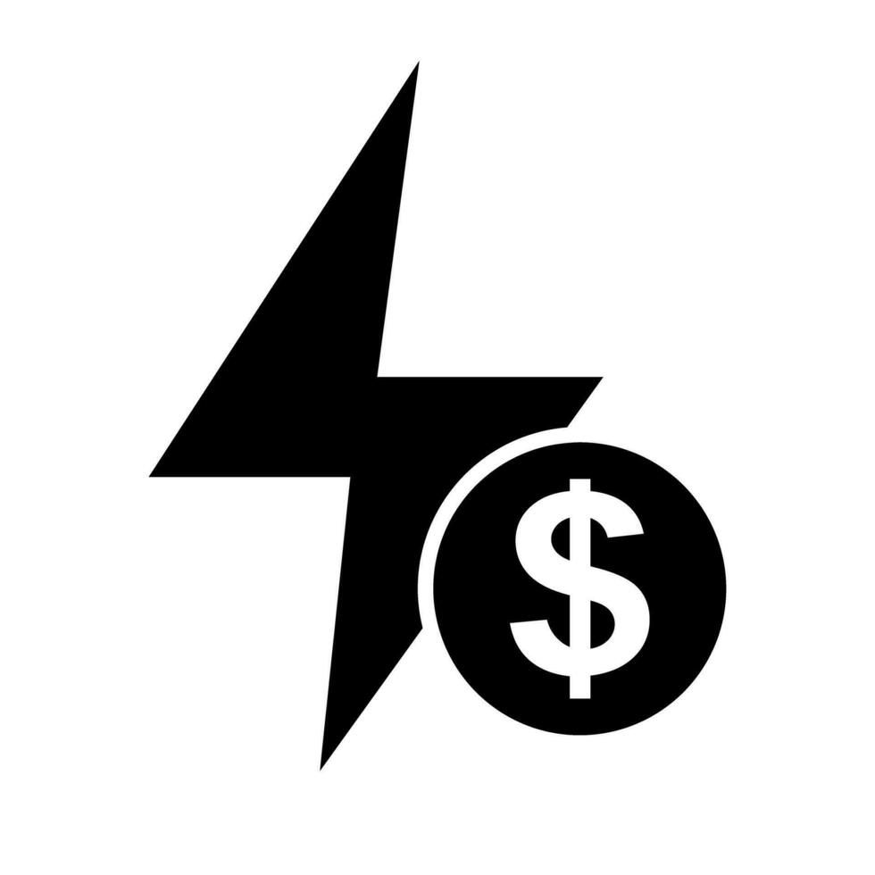 Silhouette icon of electricity fee. Electricity. Vector. vector