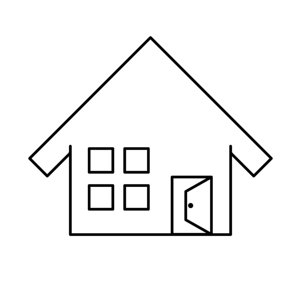 Open door housing icon. House. Vector. vector