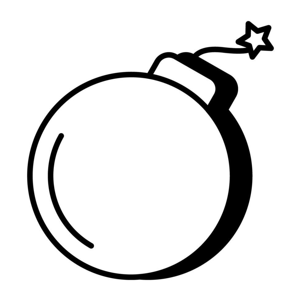 icono de bomba cibernética, icono plano editable vector