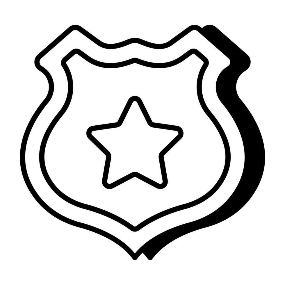 Modern design icon of star shield vector