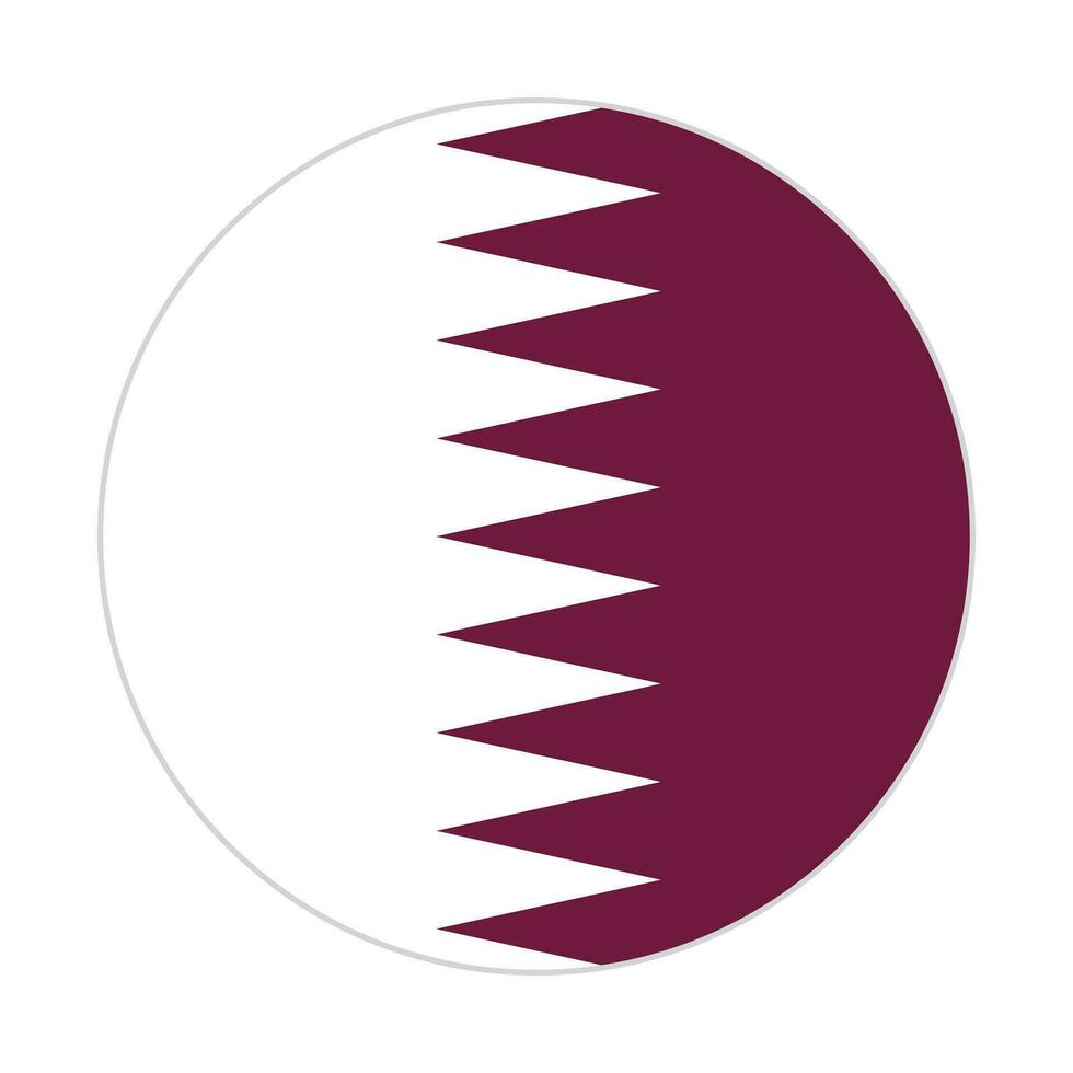 Round Qatar flag icon. Vector. vector