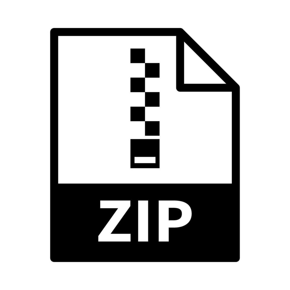 ZIP file icon. Data compression file format. Computer file extension. Vector. vector