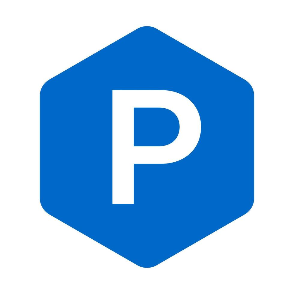 Hexagonal parking sign. Parking for cars and motorcycles. Vector. vector