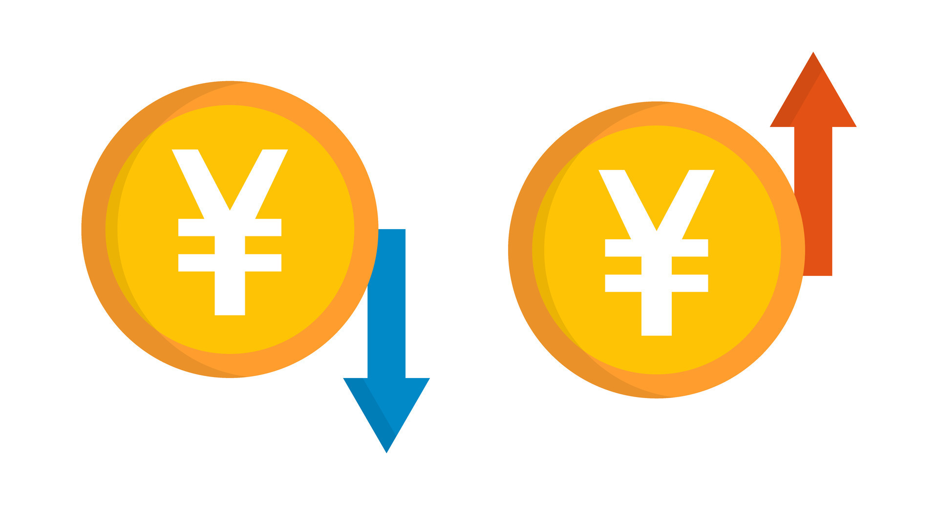 Yen Weak And Yen Strong Icon Set Yen Price Rise And Yen Price Decrease yen-weak-and-yen-strong-icon-set-yen-price-rise-and-yen-price-decrease