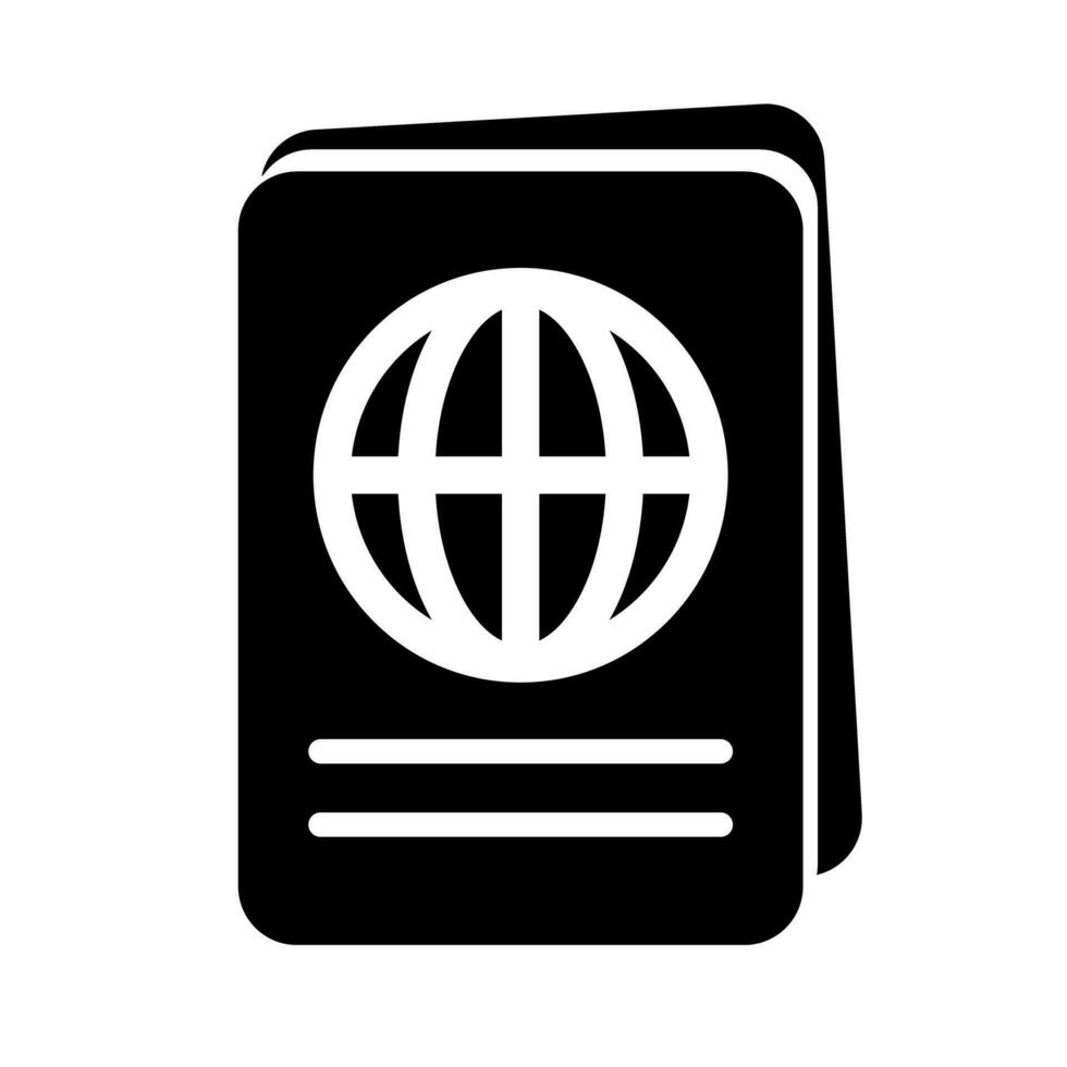 Passport silhouette icon. Identification card for international travel