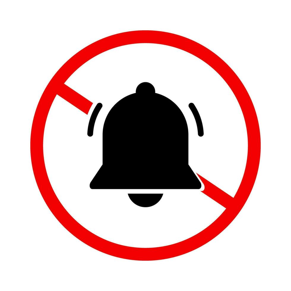 Silent mode icon on the bell. Notification OFF sign. Silence. Vector. vector
