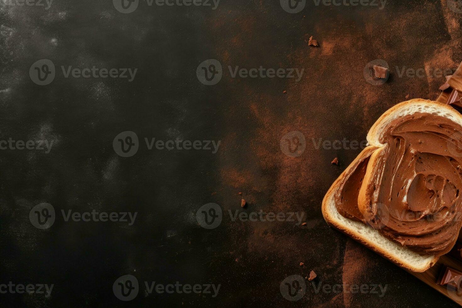 Chocolate toast background. Generate Ai photo
