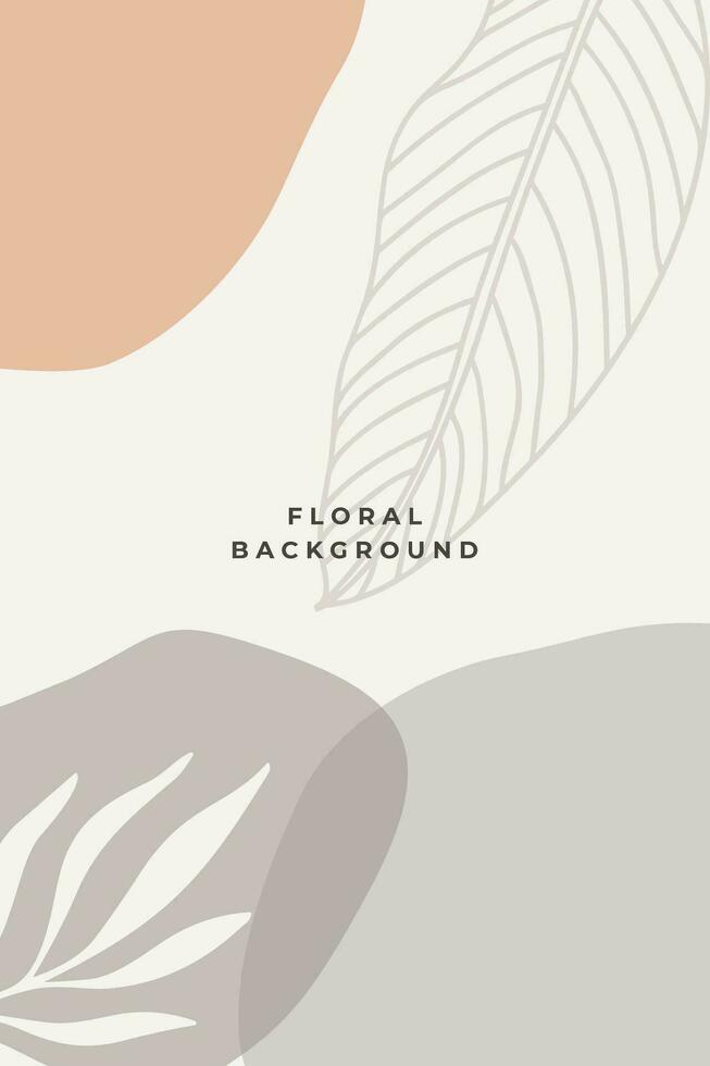 Vector Seamless Floral and Leaves Soft Pastel Background