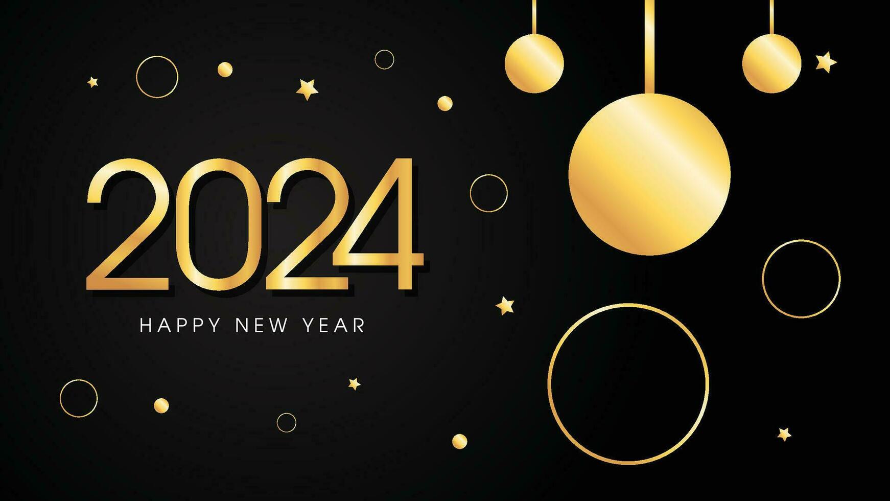 Happy New year 2024 Background Design Template vector