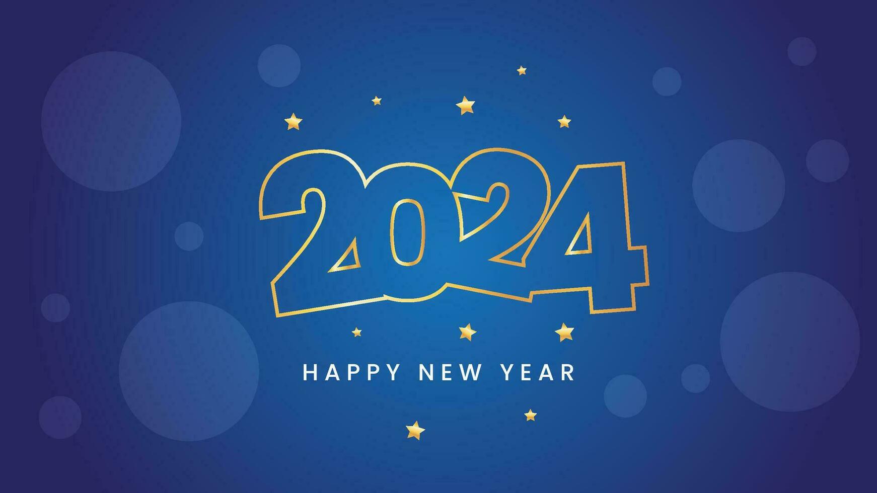 Happy New year 2024 Background Design Template vector