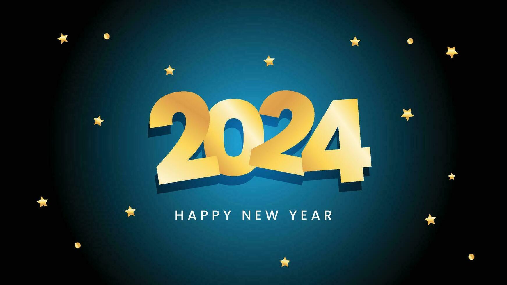 Happy New year 2024 Background Design Template vector
