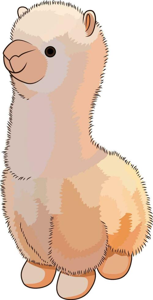 alpaca dibujos animados ilustración, bebé alpaca vector imagen