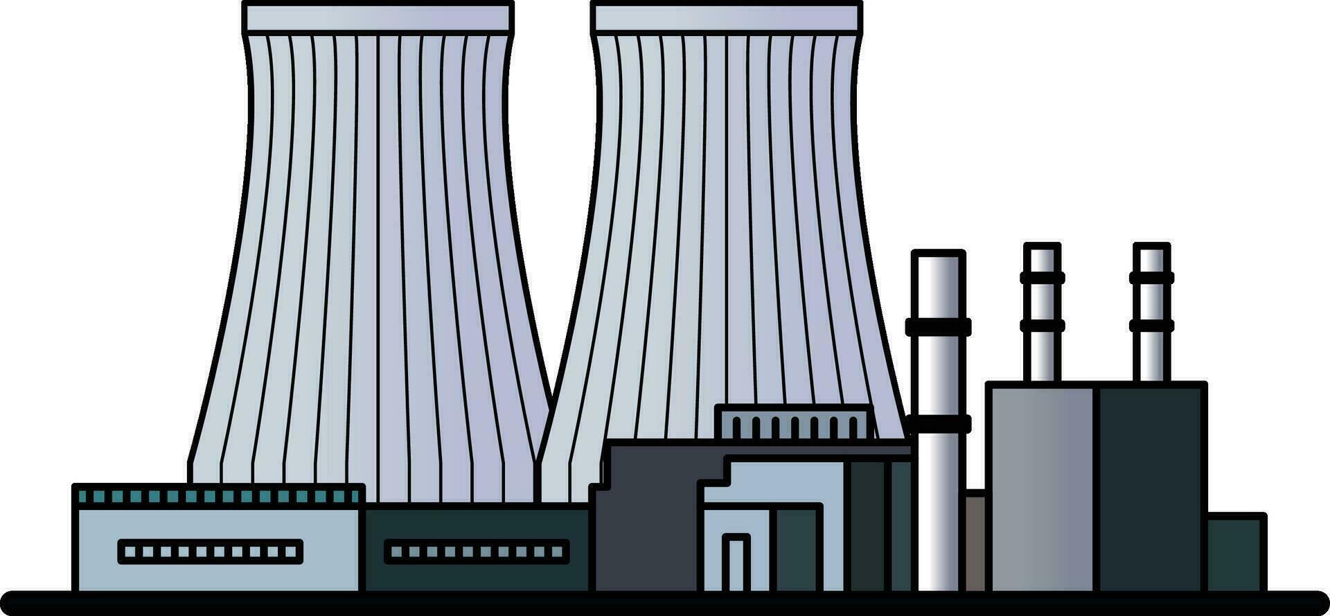 Nuclear power plant vector illustration , Nuclear Energy station ,  factory nuclear energy industrial concept vector image