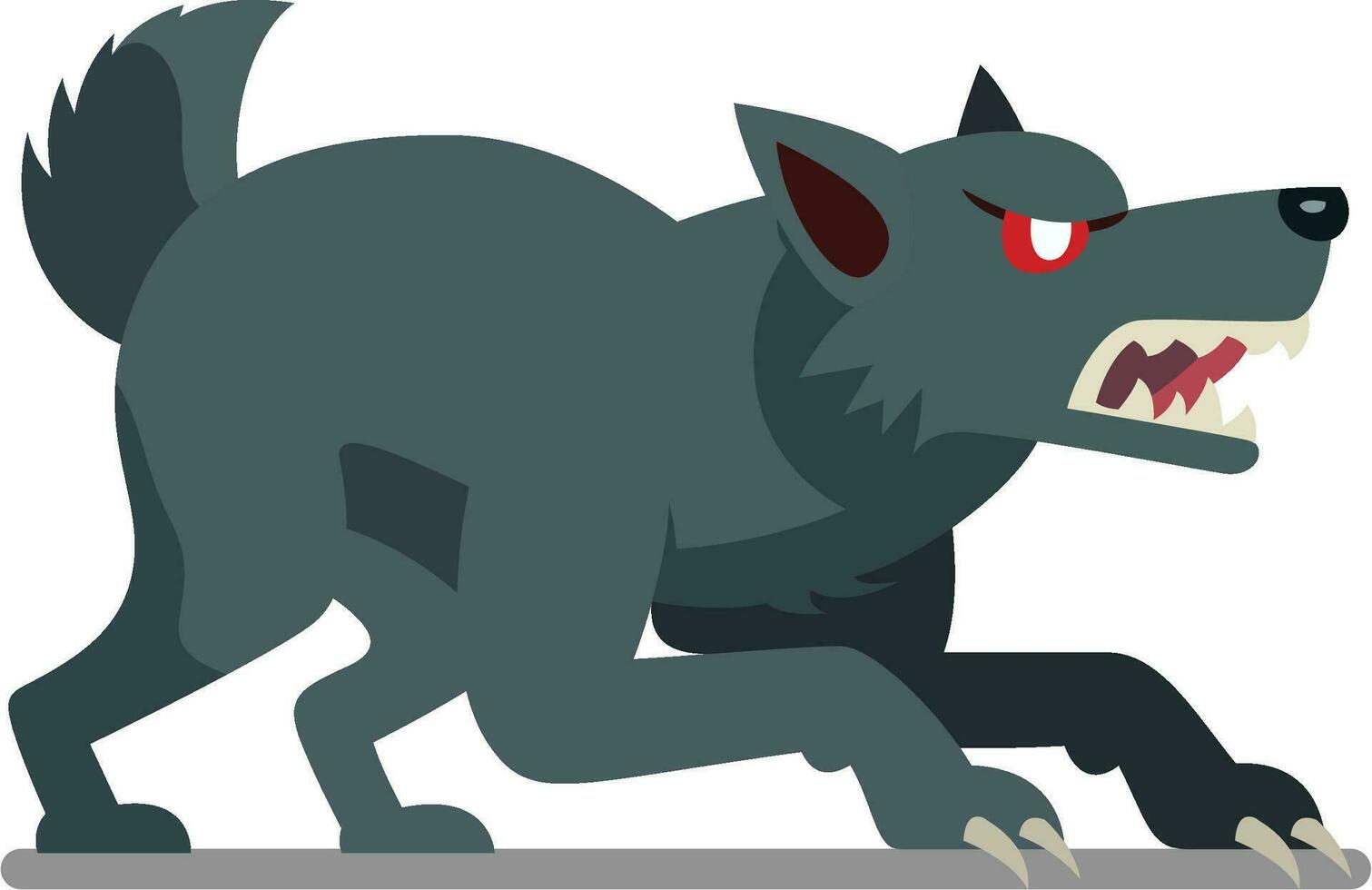 rabid dog flat style vector illustration , rabies infected dog ,Rabies lyssavirus , angry wolf or dog flat style stock vector image