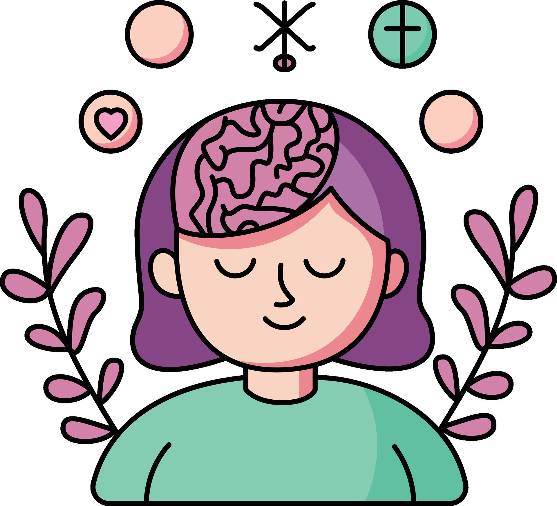 Is Spiritual Health A Part Of Mental Emotional Health Mental health concept artwork vector illustration , brain and spiritual