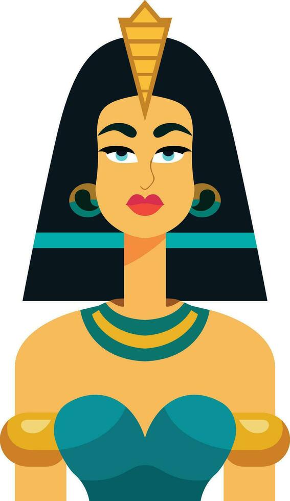 Egyptian queen flat style vector illustration, Hatshepsut Pharaoh stock vector image