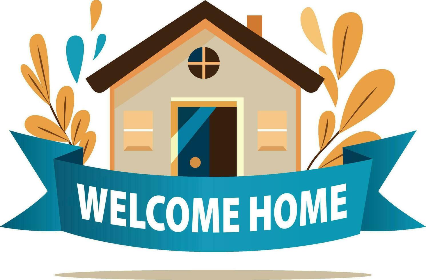 Bienvenido hogar bandera vector ilustración, Bienvenido hogar diseño, impresión Listo Bienvenido hogar firmar, imprimible Bienvenido bandera modelo valores vector imagen