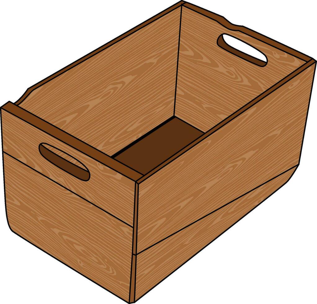 tailai de madera almacenamiento envase con encargarse de pino madera organizador abierto caja vector imagen