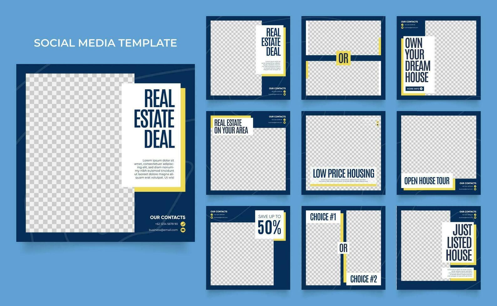 social media template banner house architecture service promotion vector