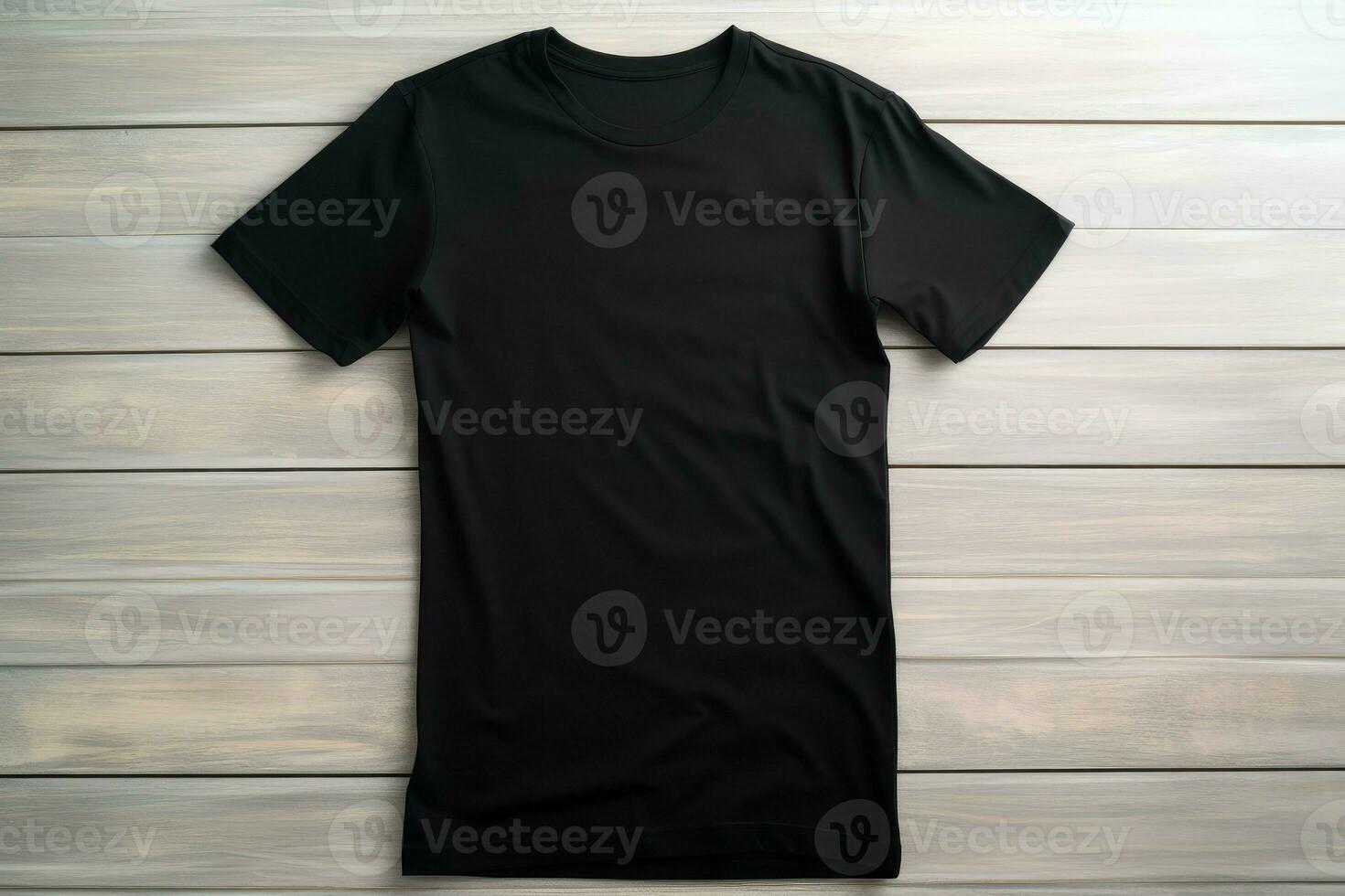 Black t-shirt blank. Generate Ai photo