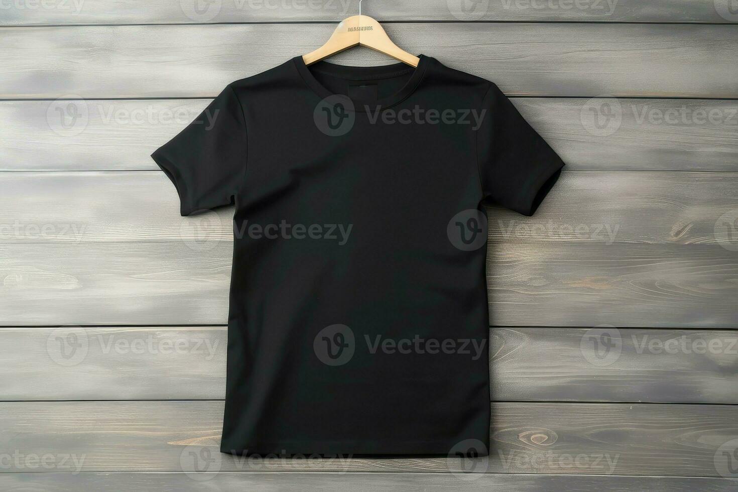 negro camiseta. generar ai foto