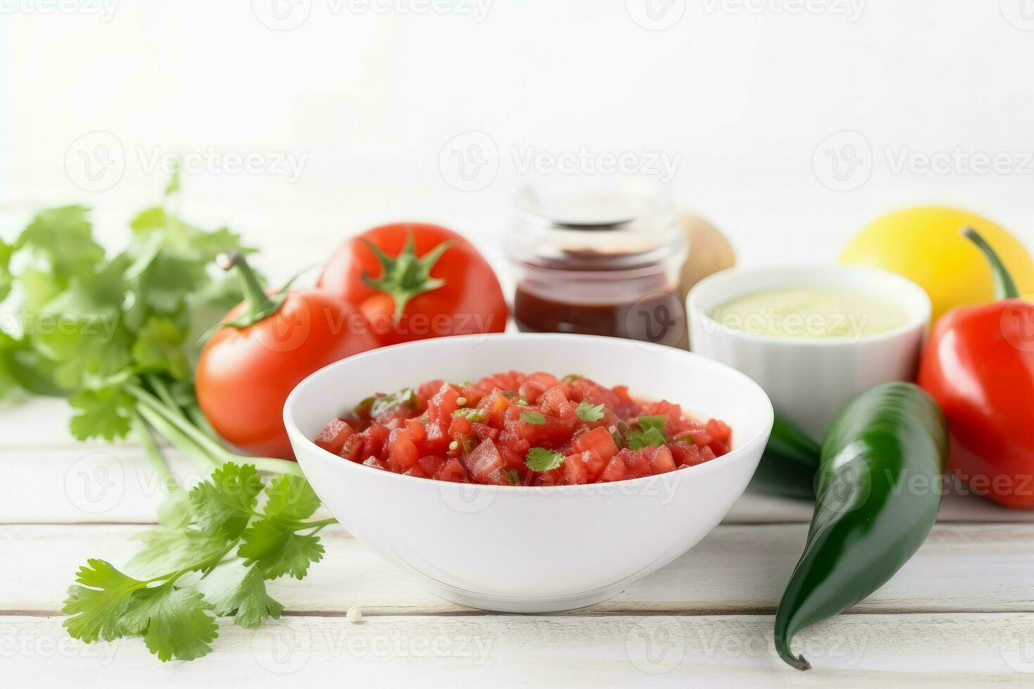 Tomato soup bowl. Generate Ai photo