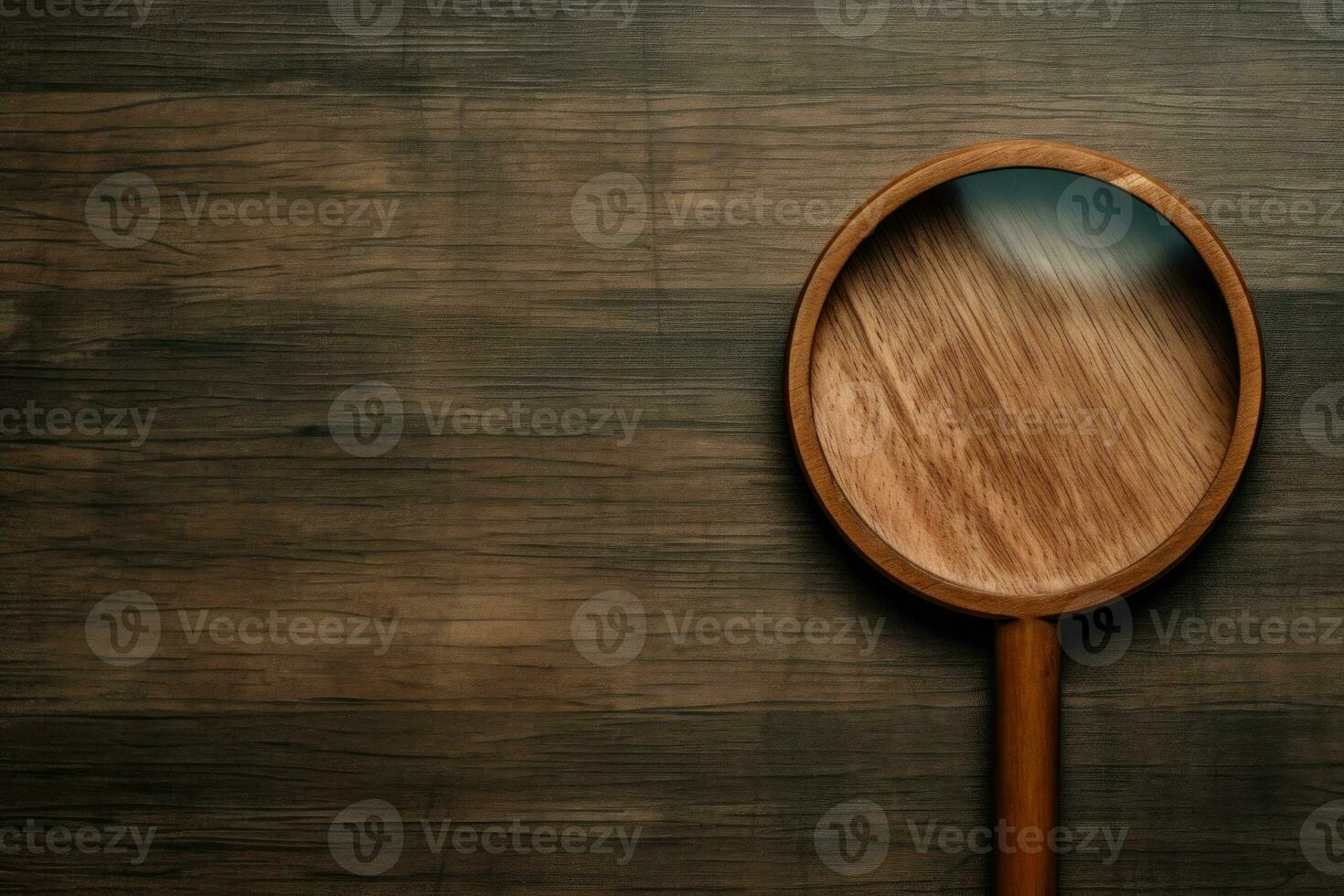 Wood magnify glass mockup. Generate Ai photo