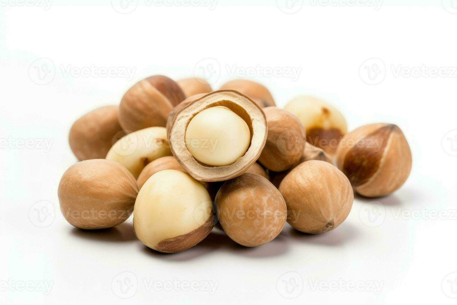 Macadamia nuts. Generate Ai photo