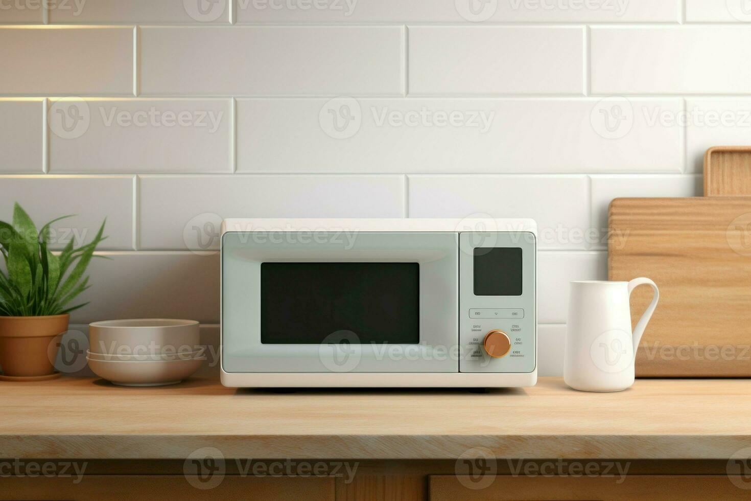 Kitchen microwave equipment. Generate Ai photo