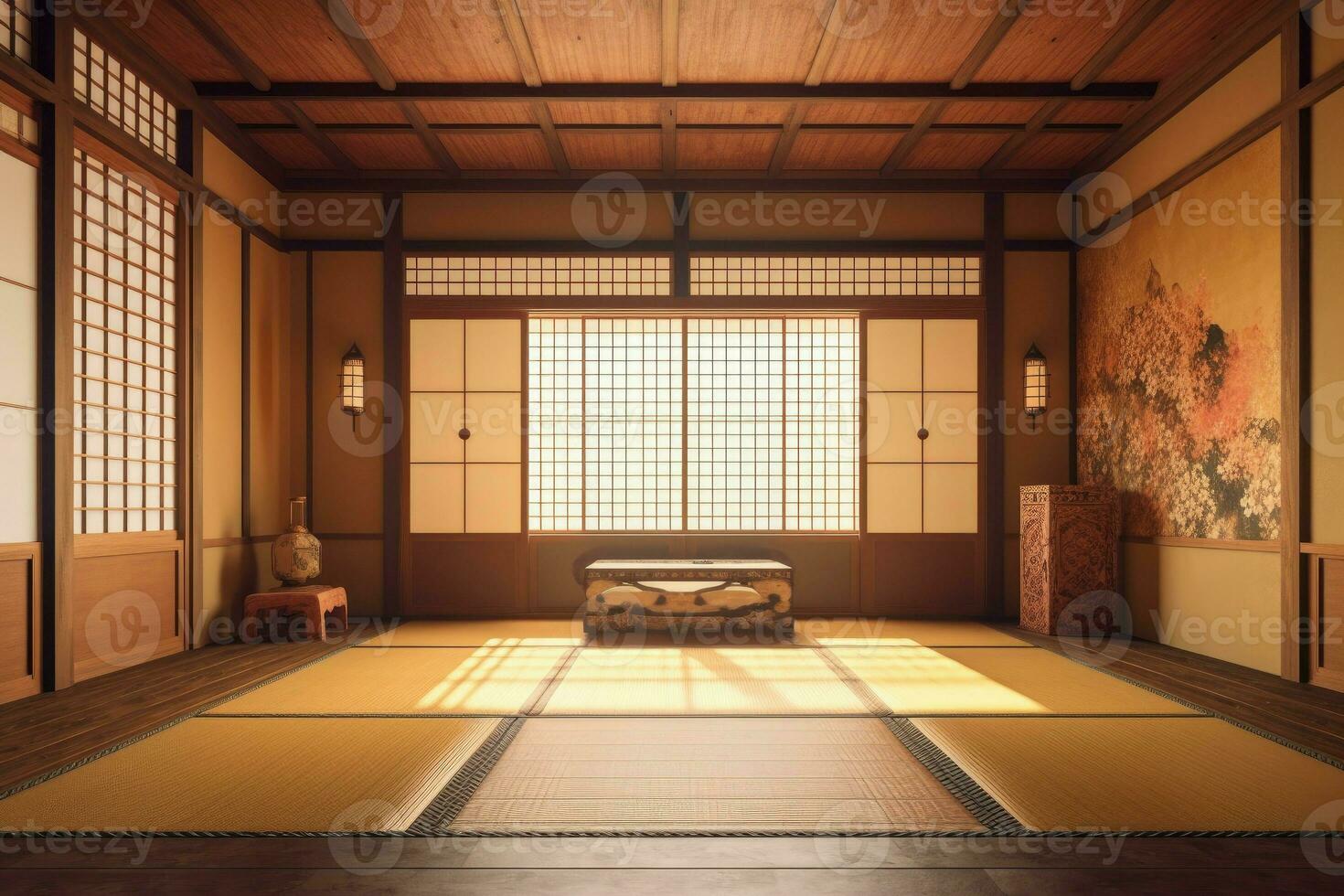 Japanese traditional vintage room. Generate Ai photo