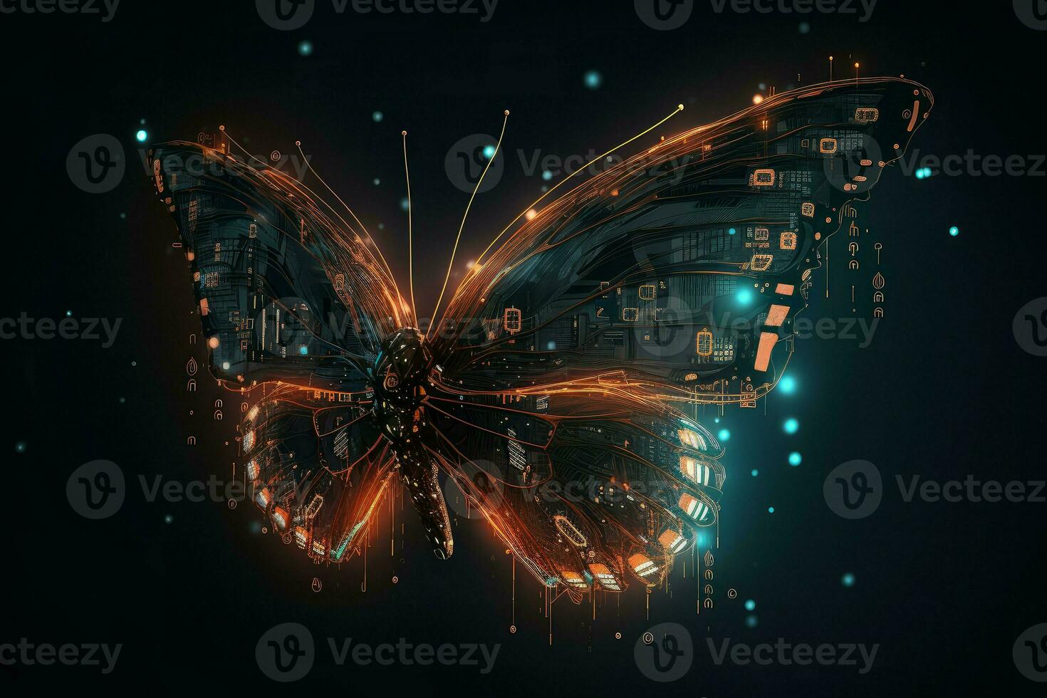 Information technology butterfly concept. Generate Ai photo