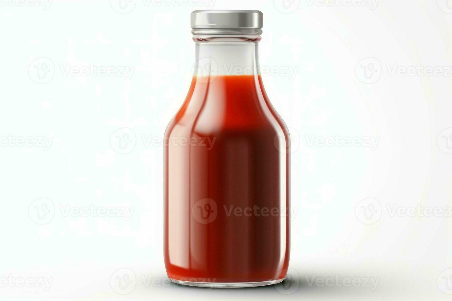 Glass bottle ketchup. Generate Ai photo