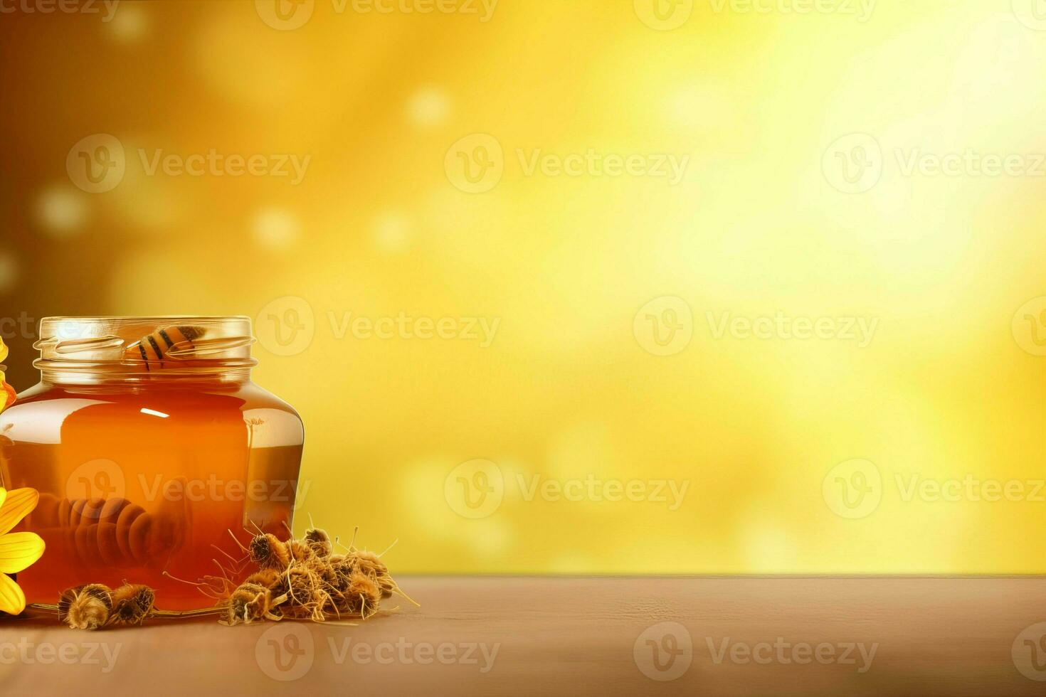 Honey jar. Generate Ai photo
