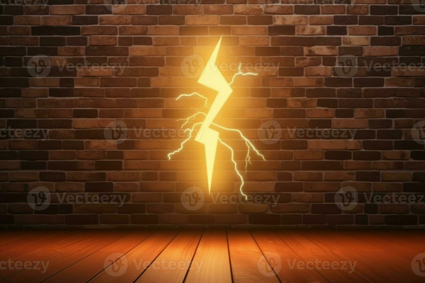 Lighting bolt wall background. Generate Ai photo