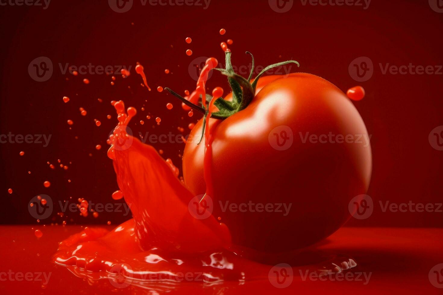 Red tomato splash. Generate Ai photo