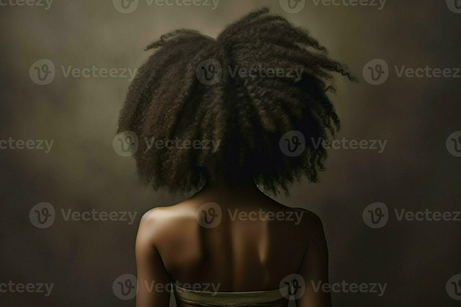 Unrecognizable afro woman. Generate Ai photo