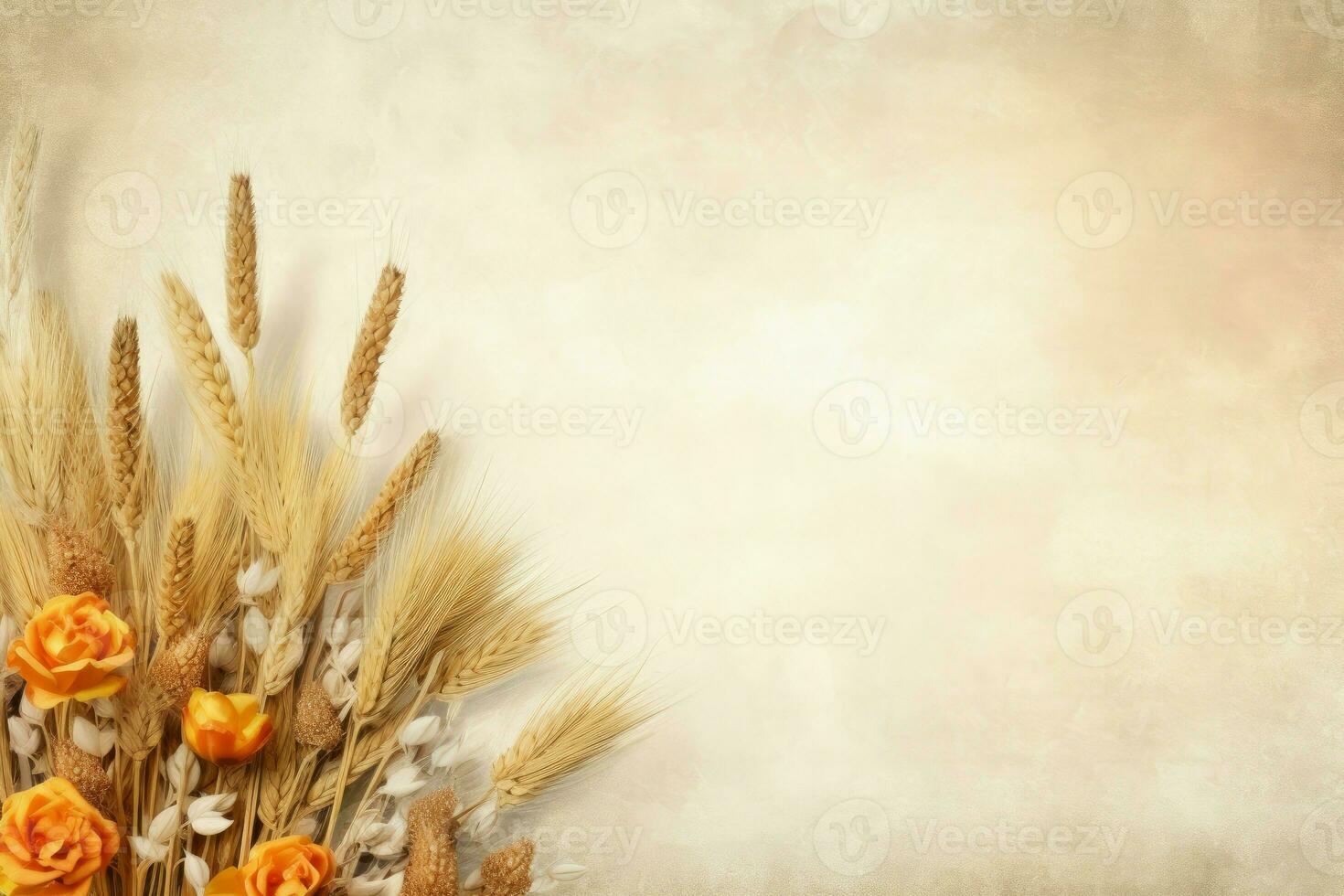 Wheat mockup background. Generate Ai photo