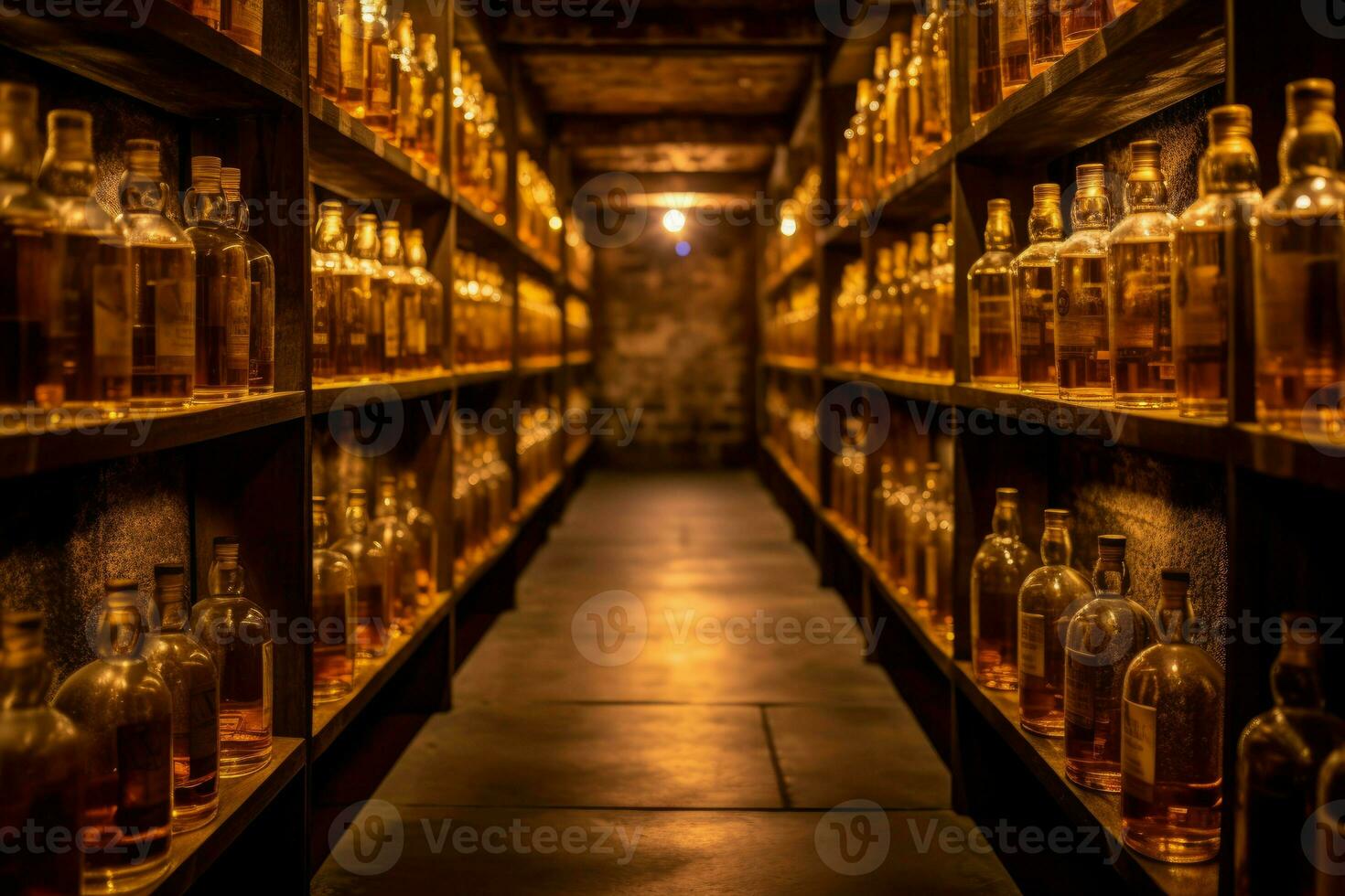 Whiskey cellar. Generate Ai photo