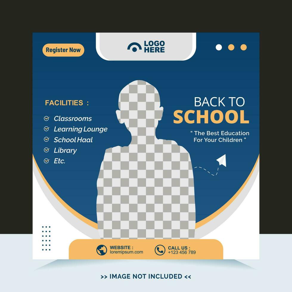 Back to school for social media post template and online advertisement vector