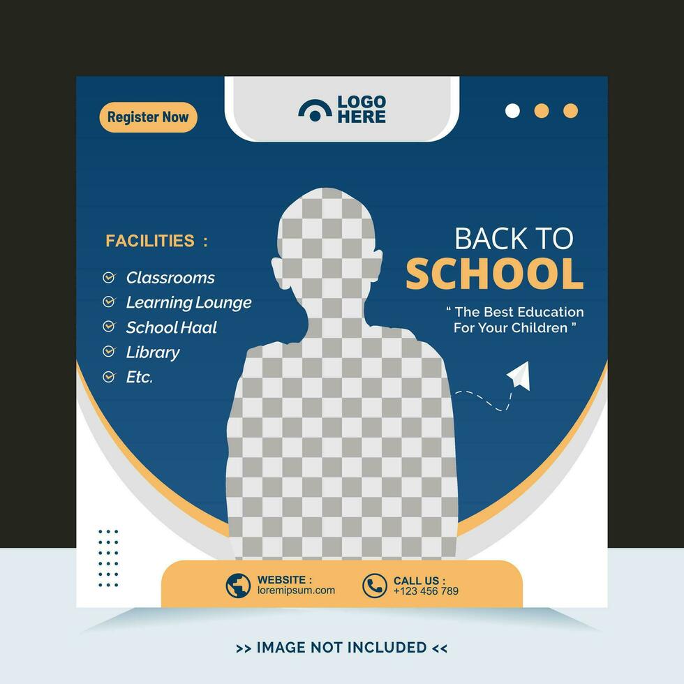 espalda a colegio para social medios de comunicación enviar modelo y en línea anuncio vector