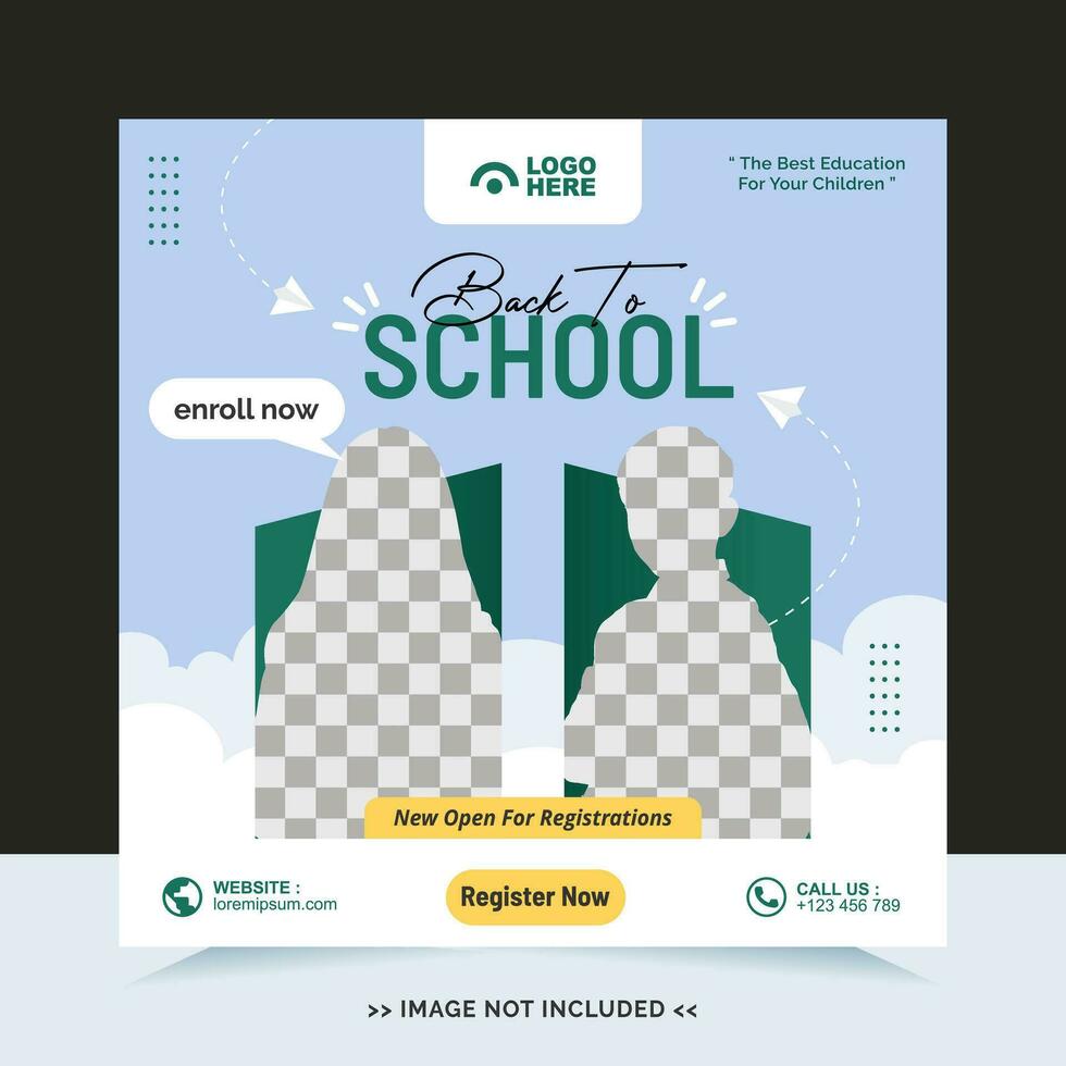 Back to school for social media post template and online advertisement vector