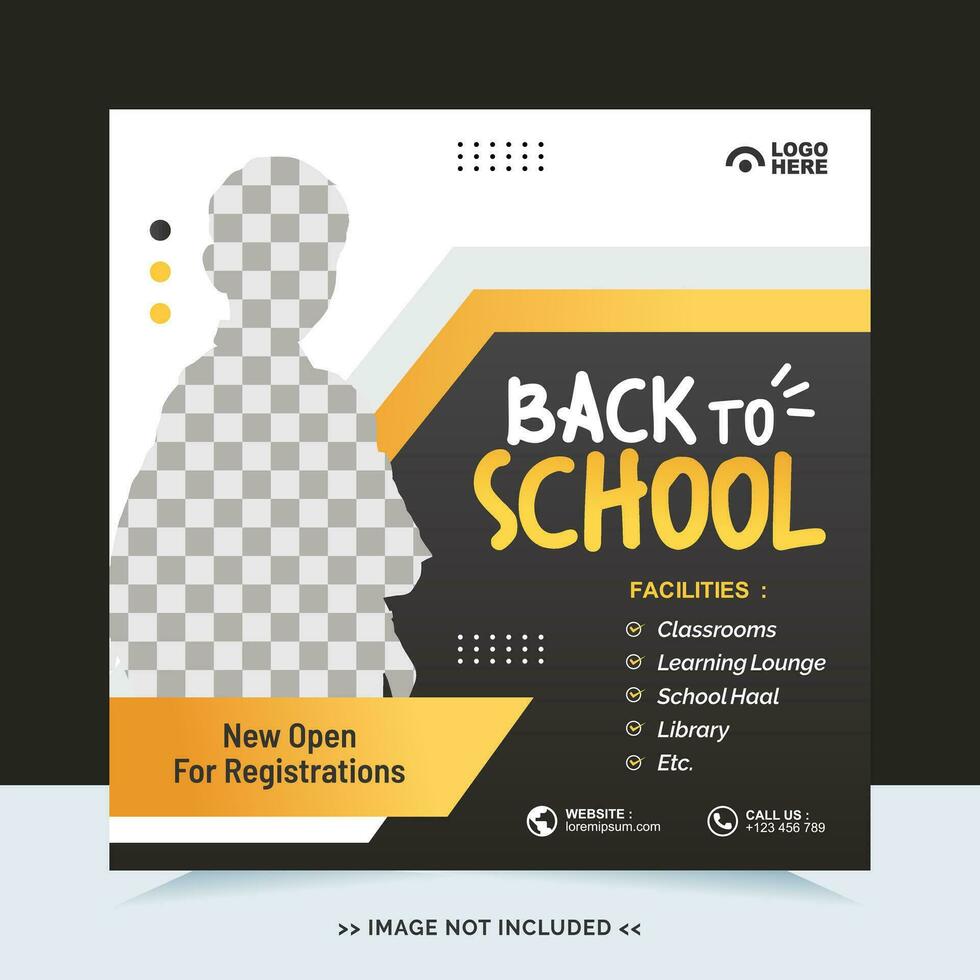 Back to school for social media post template and online advertisement vector