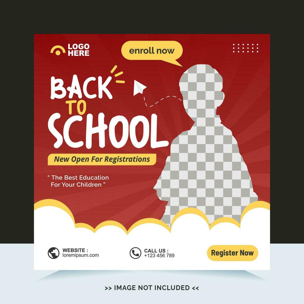 Back to school for social media post template and online advertisement vector