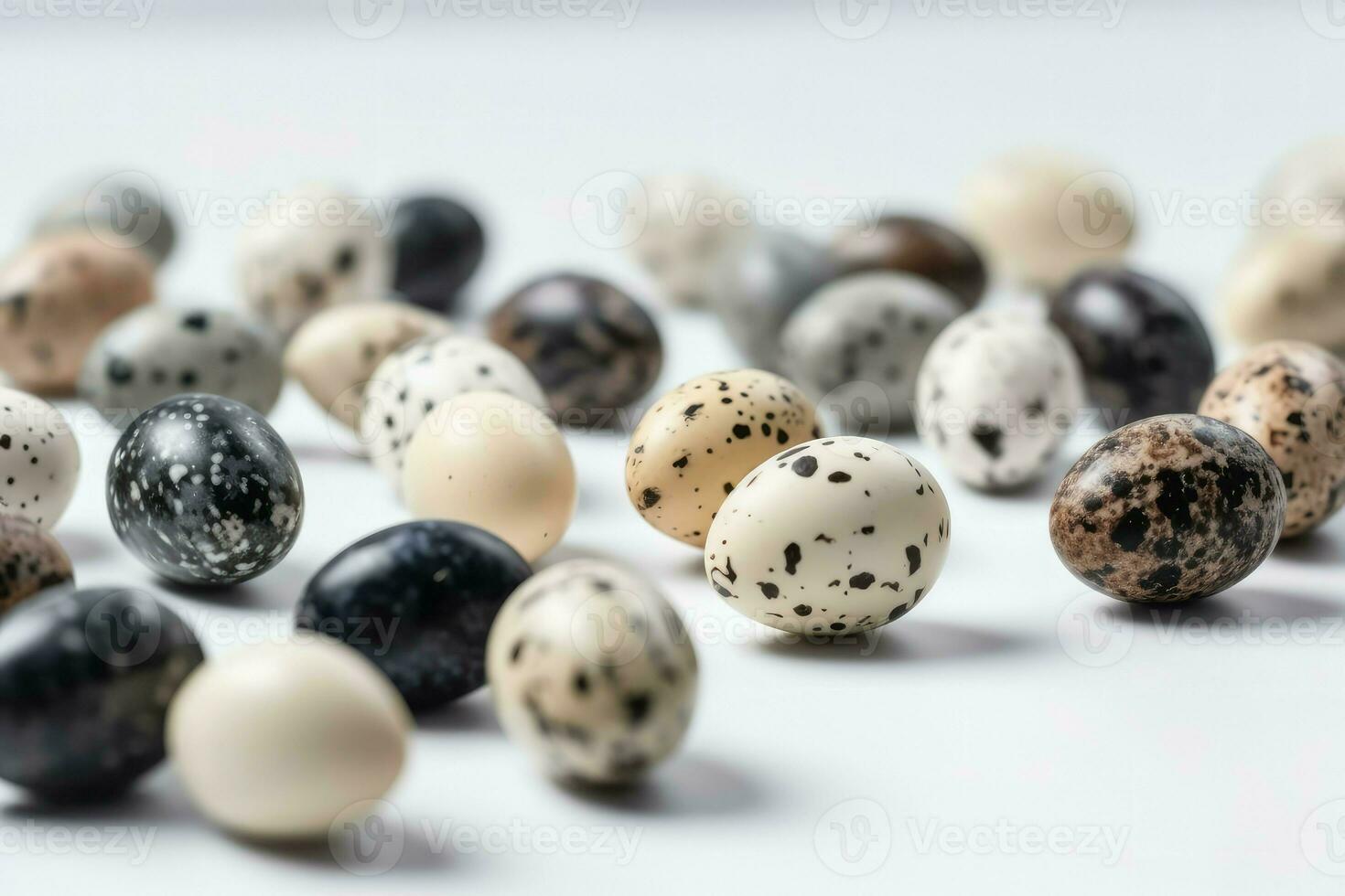 Small quail eggs. Generate Ai photo